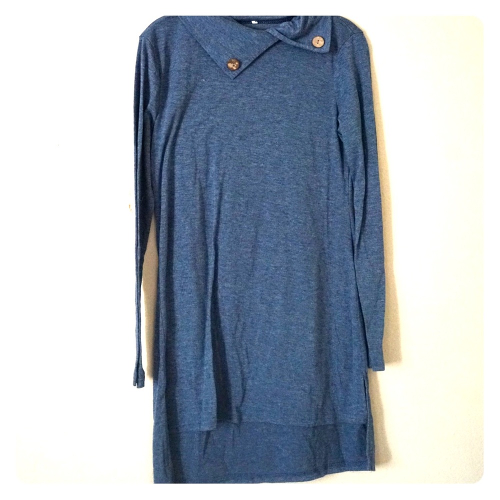 Slate blue, Oxford style dress